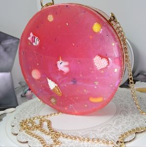 Pink handmade unicorn purse